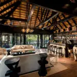 The elegant lounge and bar area at Phinda Vlei Lodge.
