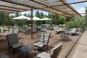 Patio de degustación de vinos.