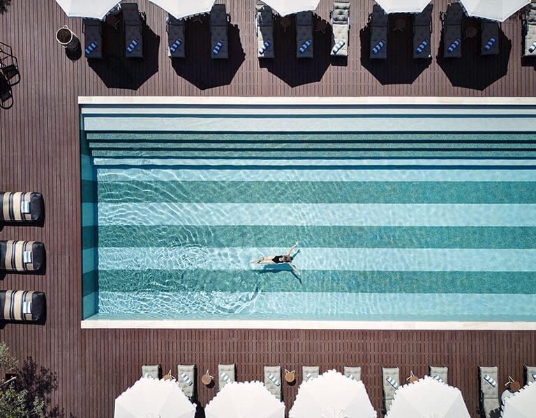 Heated swimming pool.