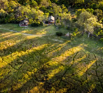 An aerial view of Stanley's Camp suites. 
