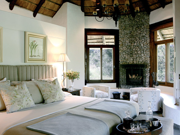Suites at Londolozi Founders Camp come complete with a fireplace to ward off the Kruger's winter chill.