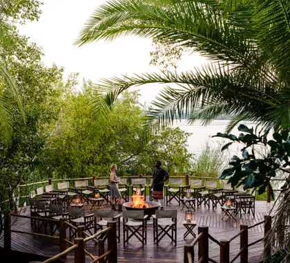 The boma deck at Sussi & Chuma Lodge. 