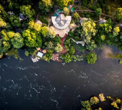 Aerial view of Sussi &  Chuma, an A&K Sanctuary.