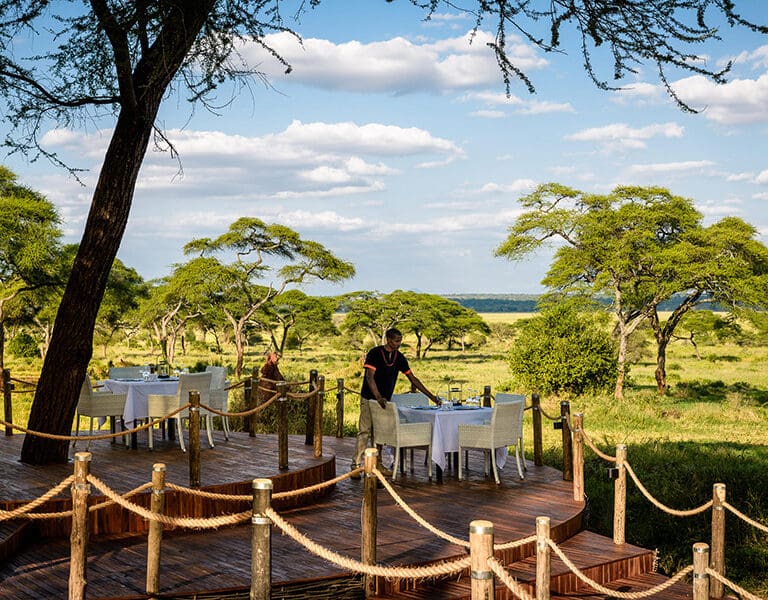 Dining on the deck at Swala.