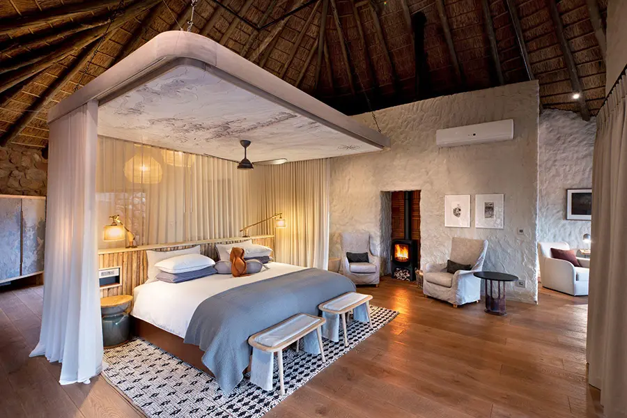 Room interior at The Motse at Tswalu.