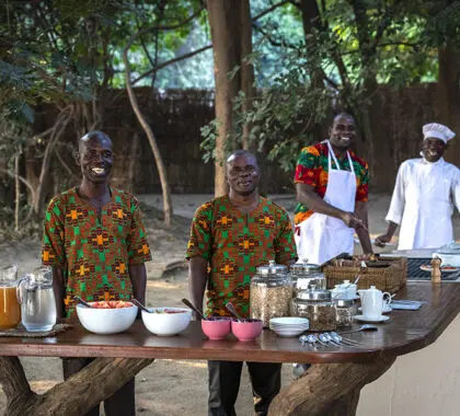 Time for breakfast, enjoy the array of fresh ingredients.