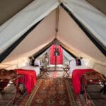 The tents can be configured as doubles or as twins, making it ideal for multi-generational families travelling together.