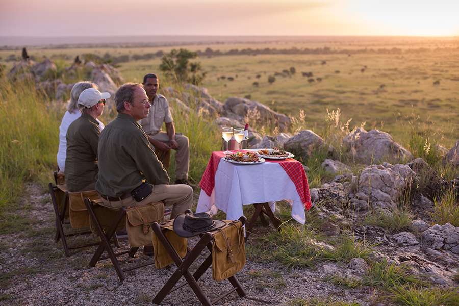 Drinks after a game drive.