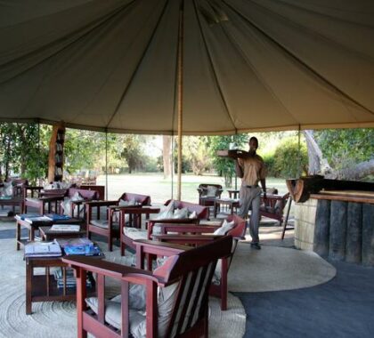 Spend hot days in the cool atmosphere of the main tent.