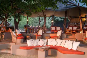 Large, airy tents with great views form part of the main camp area.