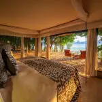 Expect comfortable beds and a tent decorated in typical safari flair.