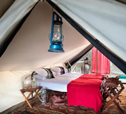 Las tiendas son cómodas, pero ofrecen una sensación clásica de "acampada móvil".