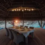 Dining with a sunset