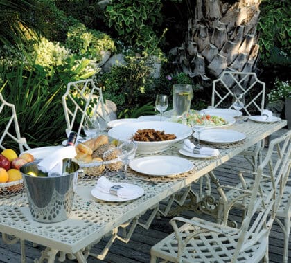 Lunch may be enjoyed in the garden.