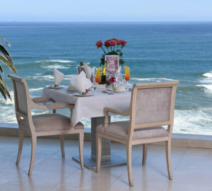 Breakfast dining with a view of the ocean