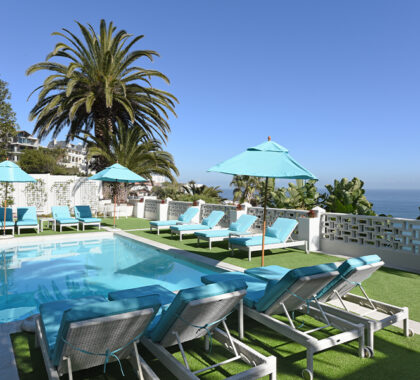 The Clarendon Bantry Bay garden and Swimming pool.
