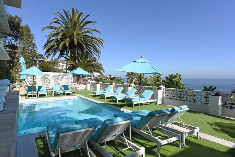 The Clarendon Bantry Bay garden and Swimming pool.