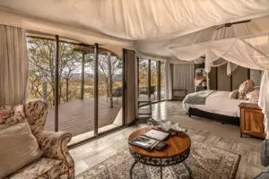 Suite interior at The Elephant Camp. 