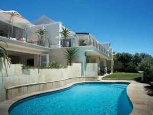 The swimming pool offers refreshing respite on a hot Cape Town summer's day.