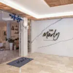 The hotel entrance.