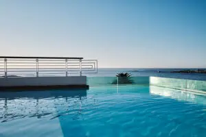 Rooftop swimming pool.