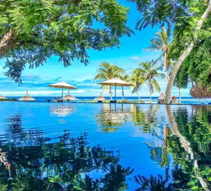 The swimming pool at The Oberoi.