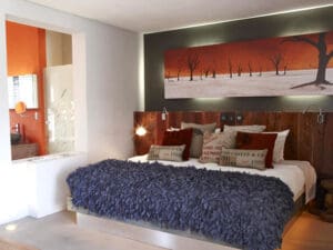 The wonderful burnt orange tones in the Namib Suite reflect the colours of Namibia's famous dunes.