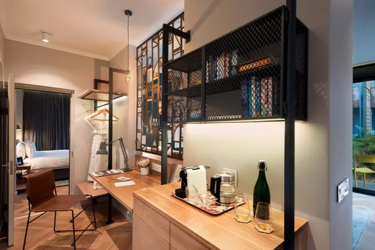 Luxury desk and living area