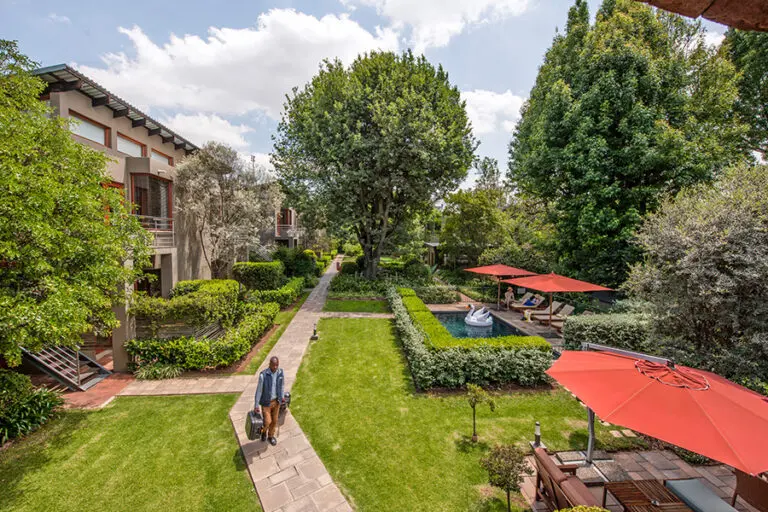 Exterior of Swimming pool and grass area