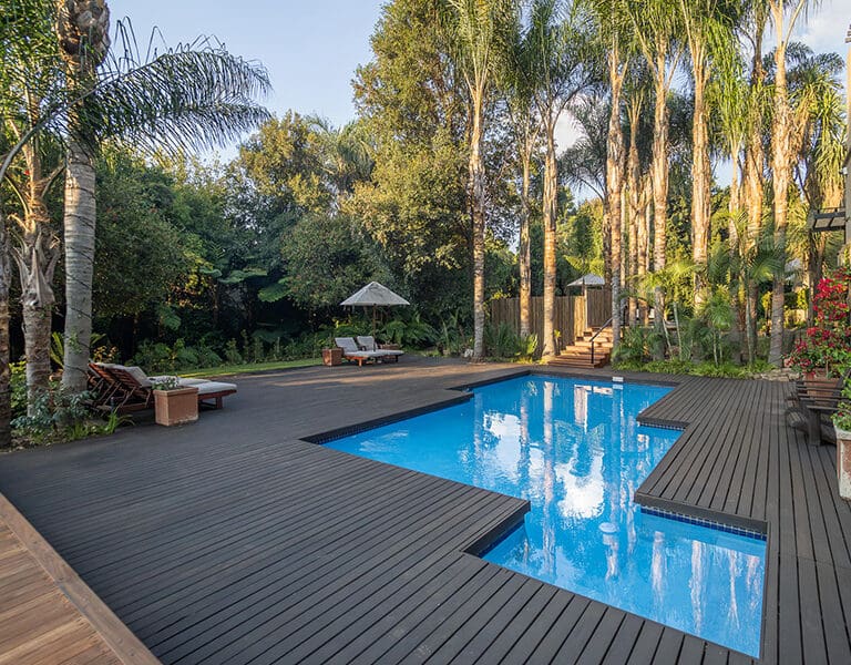 Take a dip in the cool swimming pool.