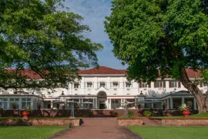 The regal and celebrated Victoria Falls Hotel. 