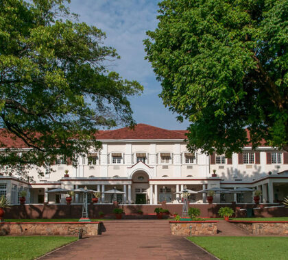 The regal and celebrated Victoria Falls Hotel. 