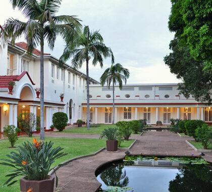 Entrance to The Victoria Falls Hotel.