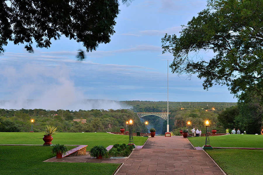 Walk to thundering Victoria Falls from your hotel.