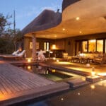 Luxurious setting next to the pool area.