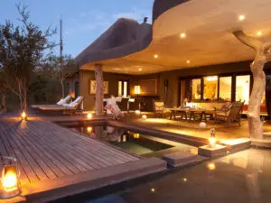 Luxurious setting next to the pool area.