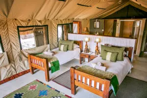 Spacious twin bed.