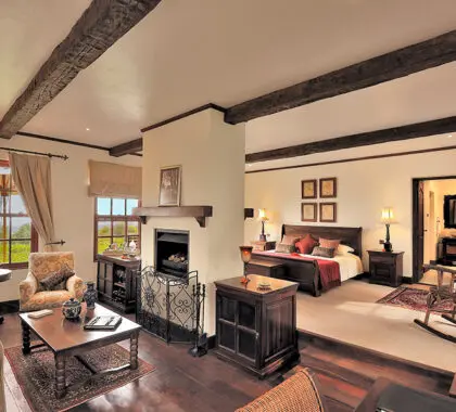 Luxury bedroom view.