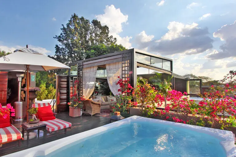 Take a dip in the cool swimming pool.