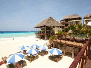 The shortest of strolls takes you straight onto the dazzling beach where sun loungers & water sports await.
