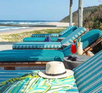 Thonga Beach sun deck and lounge.
