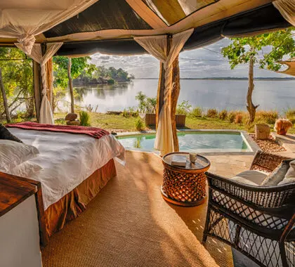 Vista desde su suite Cassia en chongwe Suites.