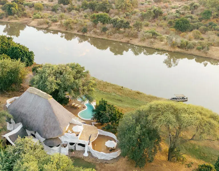 Located on the banks of the Chongwe River, close to the Lower Zambezi National Park.