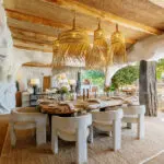 The indoor dining area.