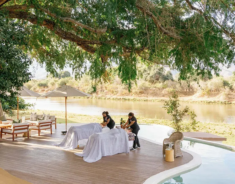 Enjoy a massage on the deck.