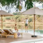 View of the swimming pool and Chongwe River. 