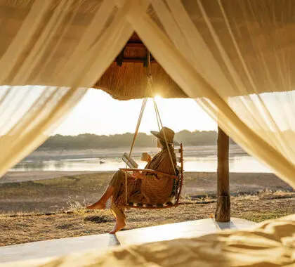 An ideal spot to sit on your private swing off your veranda overlooking the Luangwa River.
