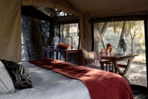 Comfortable and airy tent interiors. 
