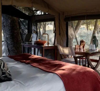 Comfortable and airy tent interiors. 