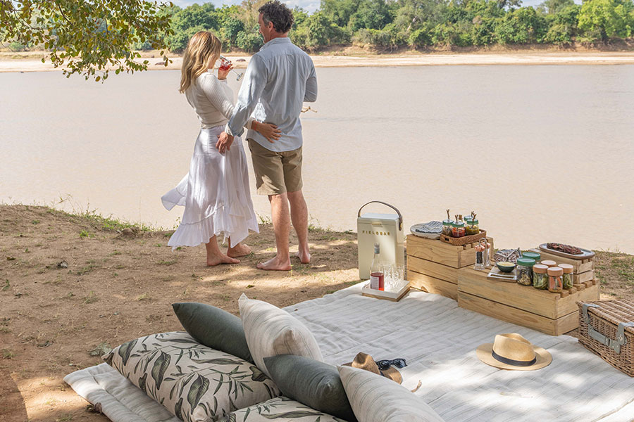 The Luangwa River, providing spectacular views and the ideal spot to enjoy a private picnic.